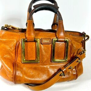 Chloe Ethel small satchel in luxurious soft brown leather.